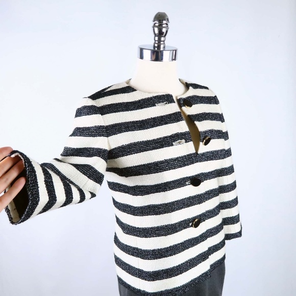 Talbots Striped Cropped Jacket - Picture 2 of 8